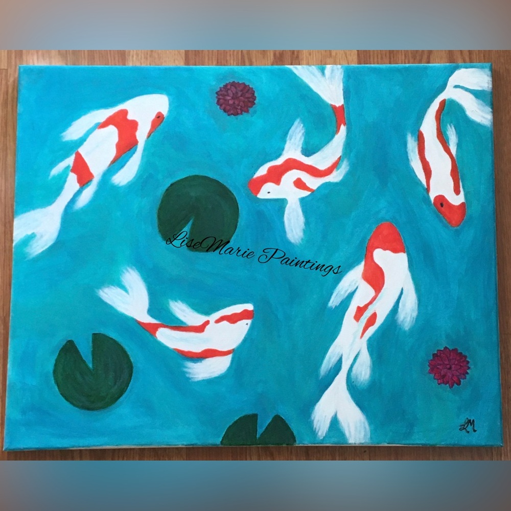 Koi Fish Canvas Art Original Painting